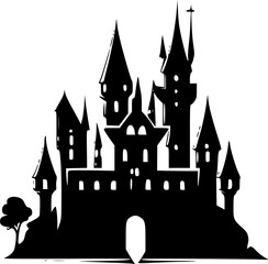 Obraz premium Castle | Black and White Vector illustration