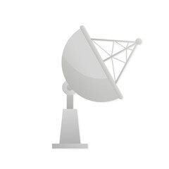Satellite Dish Icon. Isolated on white background. Radar dish antenna for broadcast. Satellite communication concept. Vector illustration