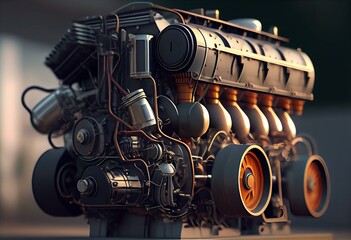 Obraz na płótnie Canvas engine car 3d riicomp. Generative AI