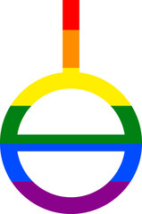 Genderless gender orientation rainbow symbol sexual icon