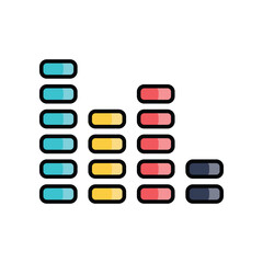 Music Levels icon. Suitable for Web Page, Mobile App, UI, UX and GUI design