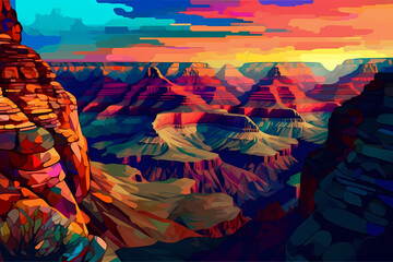 A futuristic depiction of the Grand Canyon