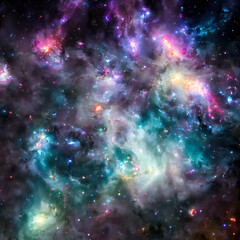 Obraz na płótnie Canvas Abstract space galaxy star nebula with clouds