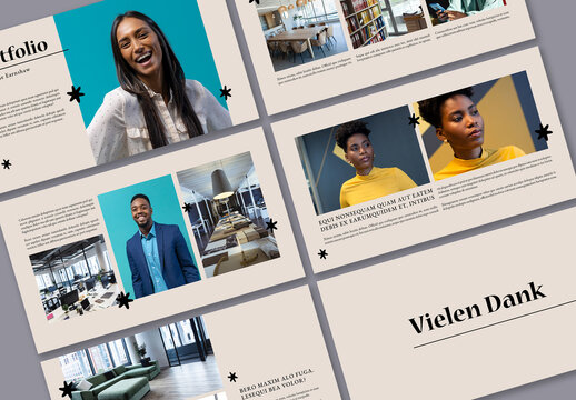 Interaktives Gesch&auml;fts-Portfolio-Layout
