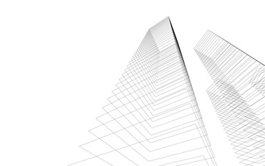 abstract architecture vector 3d drawing
