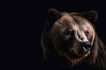 Obraz premium brown bear close up, Generative AI