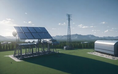 Energy Production with Solar Farms and Solar Arrays. Power Generation for Sustainable Development, AI