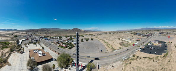 The Tallest Thermometer in the World in Baker, California, from a UAV Drone