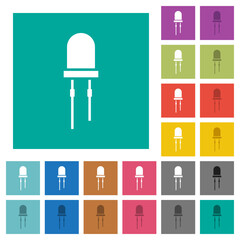 Light Emitting Diode square flat multi colored icons