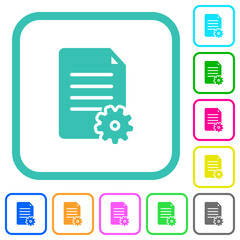 Document setup solid vivid colored flat icons