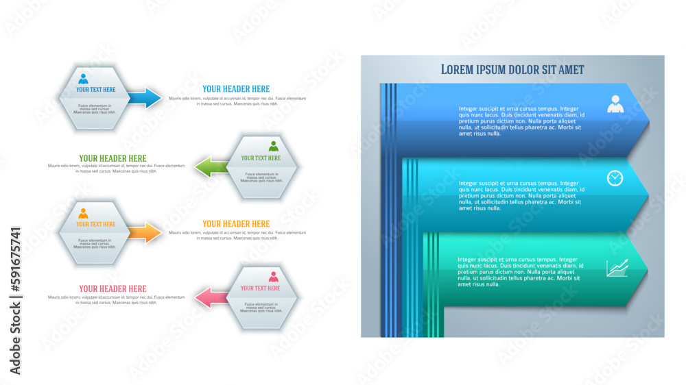 Wall mural set design business presentation template. vector illustration eps 10. can be used for chart process