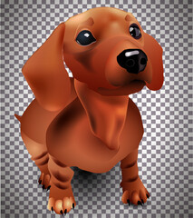 Adorable ginger puppy. 3d isolated vector illustration