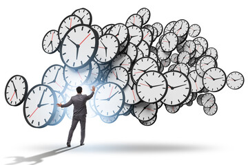 Time management concept with businessman