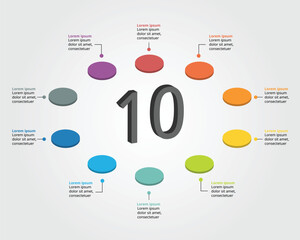 circle template for infographic for presentation for 10 element