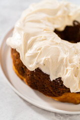 Carrot bundt cake with cream cheese frosting