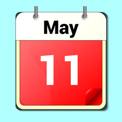 day on the calendar, vector image format, May 11