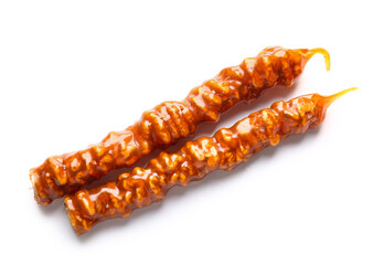 Tasty churchkhela on white background