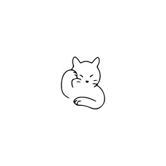 cute cat doodle illustration vector