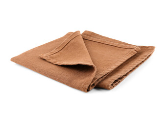 Folded fabric napkins isolated on white background