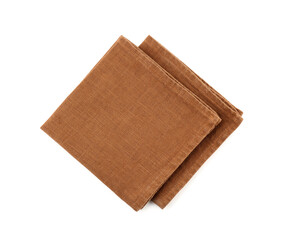Folded fabric napkins isolated on white background