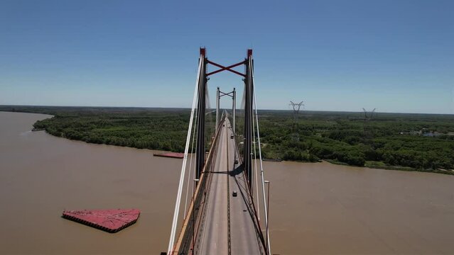 Puente Z&aacute;rate - El Complejo Ferrovial Z&aacute;rate - Brazo Largo - Buenos Aires Entre R&iacute;os, desde dron