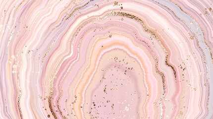 Agate gemstone background print design with mineral texture and gold splatter.