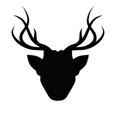 antler deer illustration, Silhouette deer