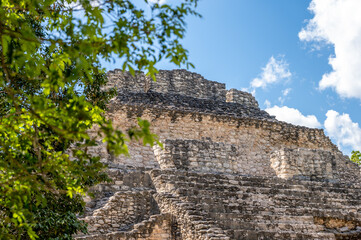 Ancient mayan ruins of Chacchoben in the jungle near the cruise terminal at Costa Maya.