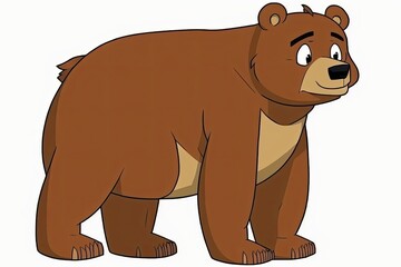 Obraz premium brown bear standing upright on its hind legs in a forest. Generative AI