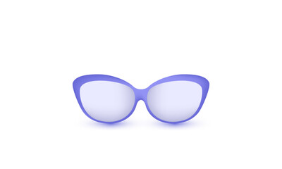 unique 3d realistic purple glasses icon modern style object symbols isolated on background