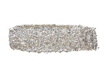 Silver glitter stroke on white background