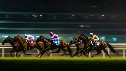 horse riding on the race, ai