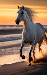 Obraz na płótnie Canvas horse on the beach, ai