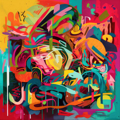 Obraz premium graffiti on the wall, ai