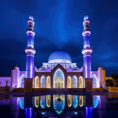  A photograph of a beautifully decorated mosque, ai