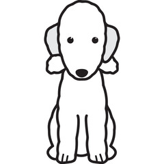 Bedlington Terrier Dog Breed Cartoon Kawaii Sketch Hand Drawn Watercolor Painting Silhouette Sticker Illustration Sublimation EPS Vector Graphic