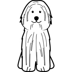 Bergamasco Dog Breed Cartoon Kawaii Sketch Hand Drawn Watercolor Painting Silhouette Sticker Illustration Sublimation EPS Vector Graphic