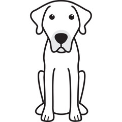 Black Mouth Cur Dog Breed Cartoon Kawaii Sketch Hand Drawn Watercolor Painting Silhouette Sticker Illustration Sublimation EPS Vector Graphic