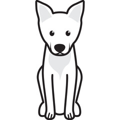 Carolina Dog Breed Cartoon Kawaii Sketch Hand Drawn Watercolor Painting Silhouette Sticker Illustration Sublimation EPS Vector Graphic