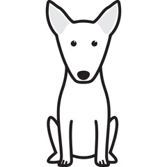 Bull Terrier Dog Breed Cartoon Kawaii Sketch Hand Drawn Watercolor Painting Silhouette Sticker Illustration Sublimation EPS Vector Graphic