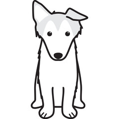 Collie Dog Breed Cartoon Kawaii Sketch Hand Drawn Watercolor Painting Silhouette Sticker Illustration Sublimation EPS Vector Graphic