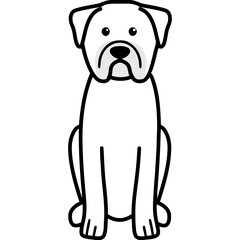 Dogue De Bordeaux Dog Breed Cartoon Kawaii Sketch Hand Drawn Watercolor Painting Silhouette Sticker Illustration Sublimation EPS Vector Graphic