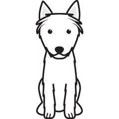 Croatian Sheepdog Dog Breed Cartoon Kawaii Sketch Hand Drawn Watercolor Painting Silhouette Sticker Illustration Sublimation EPS Vector Graphic