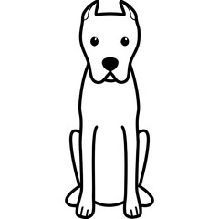 Dogo Argentino Dog Breed Cartoon Kawaii Sketch Hand Drawn Watercolor Painting Silhouette Sticker Illustration Sublimation EPS Vector Graphic