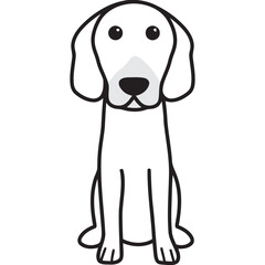 Hanoverian Hound Dog Breed Cartoon Kawaii Sketch Hand Drawn Watercolor Painting Silhouette Sticker Illustration Sublimation EPS Vector Graphic