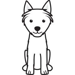 Himalayan Sheepdog Dog Breed Cartoon Kawaii Sketch Hand Drawn Watercolor Painting Silhouette Sticker Illustration Sublimation EPS Vector Graphic