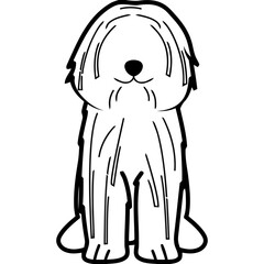 Puli Dog Breed Cartoon Kawaii Sketch Hand Drawn Watercolor Painting Silhouette Sticker Illustration Sublimation EPS Vector Graphic