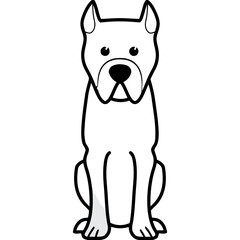 Perro De Presa Canario Dog Breed Cartoon Kawaii Sketch Hand Drawn Watercolor Painting Silhouette Sticker Illustration Sublimation EPS Vector Graphic