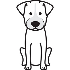 Fototapeta premium Puggle Dog Breed Cartoon Kawaii Sketch Hand Drawn Watercolor Painting Silhouette Sticker Illustration Sublimation EPS Vector Graphic