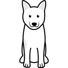 Norwegian Elkhound Dog Breed Cartoon Kawaii Sketch Hand Drawn Watercolor Painting Silhouette Sticker Illustration Sublimation EPS Vector Graphic